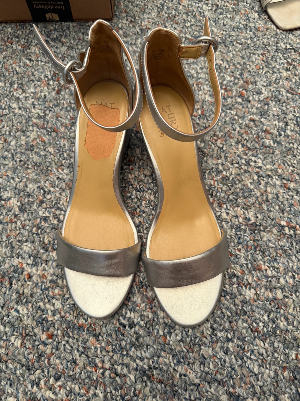 Women’s 11 wedge heels silver 3” heel